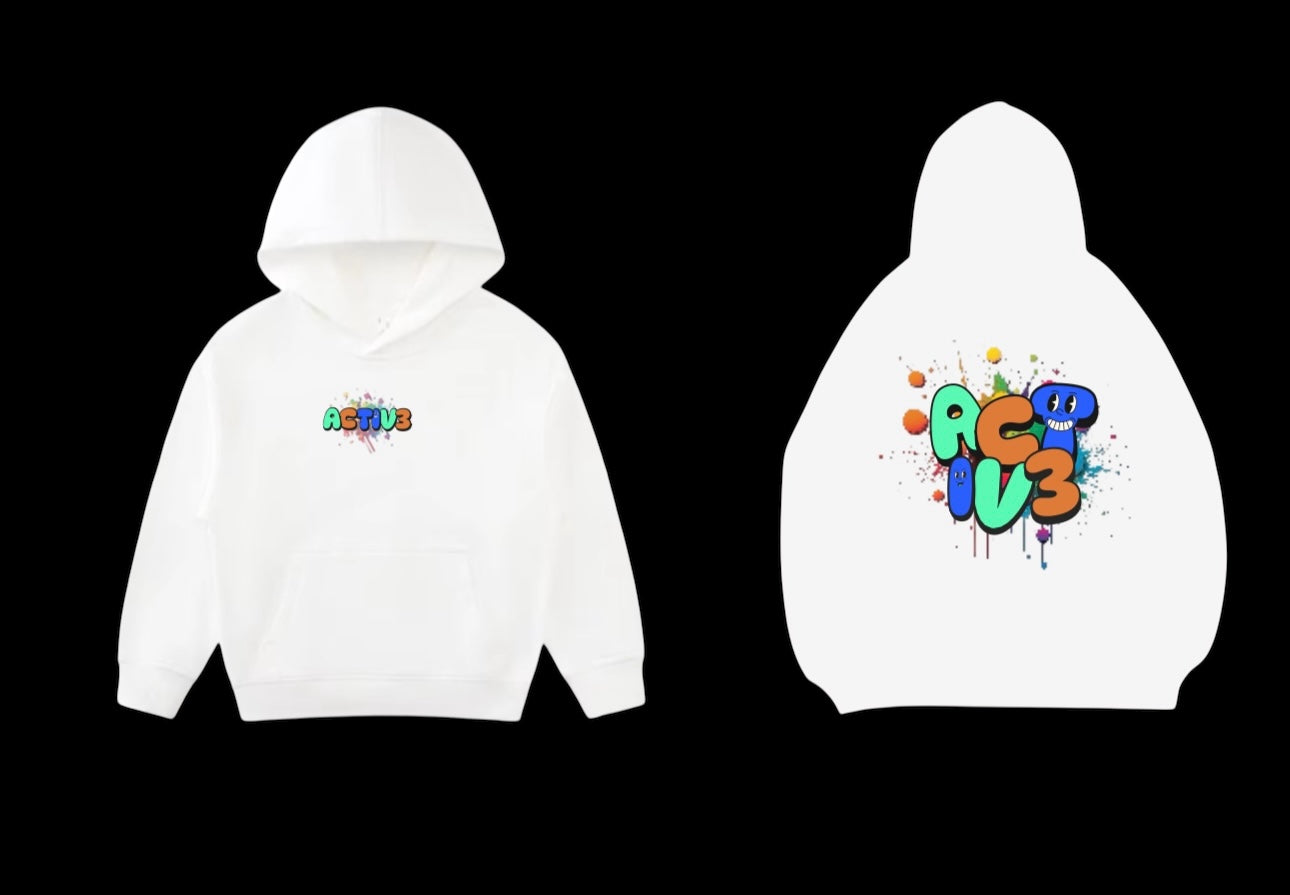 Kids unisex white hoodie