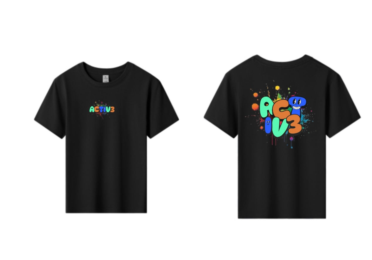 Kids unisex black tee