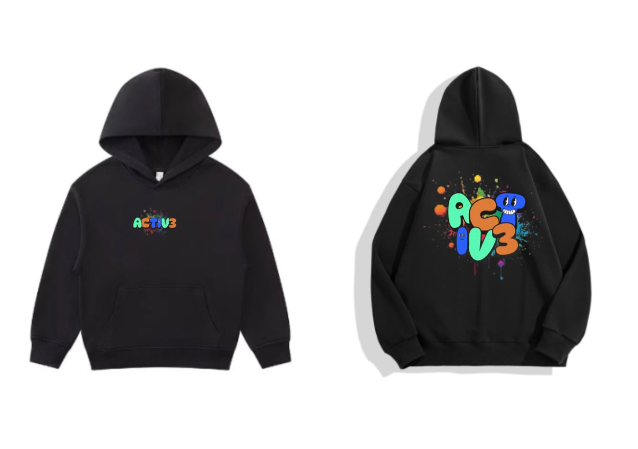 Kids unisex black hoodie